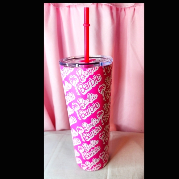 ☀️CLEARANCE! Barbie Palm Tree 24 oz. Stainless Steel Tumbler by Dragon Glassware - Picture 1 of 7